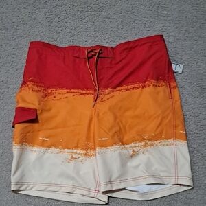 George Red and Orange Men's Swim Board Shorts